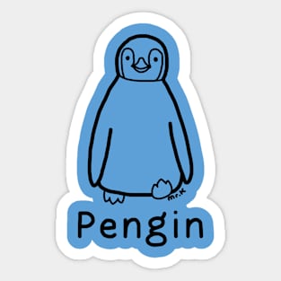 Pengin (Penguin) Japanese design in black Sticker